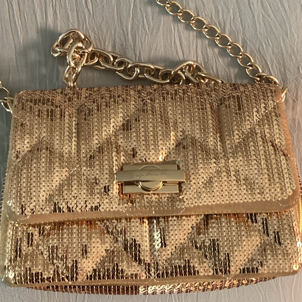Glamorous Gold Sequin Crossbody Bag